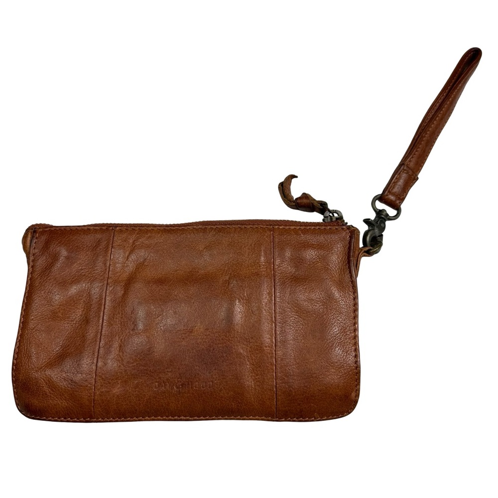 Day & Mood Anni Brown Leather Small Wristlet Clutch